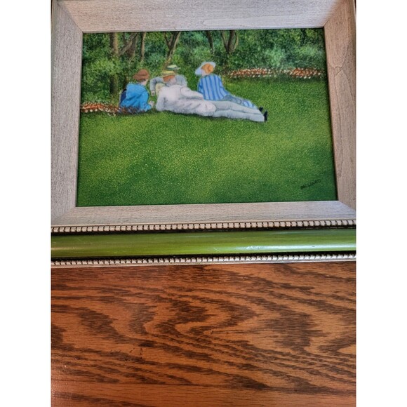 Daniel Belliard Signed Green Painting Enamel on Copper - Picture 11 of 14